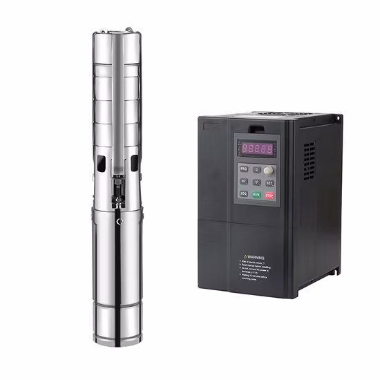 Bomba de água solar de aço inoxidável para irrigação poço profundo submersível 400W DC48 com painéis